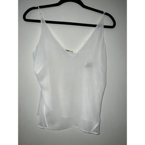 J Brand White Sheer Tank Top Blouse Size M